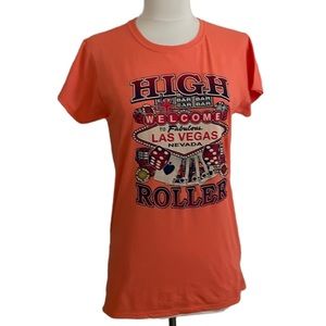 LAS VEGAS Orange High Roller Graphic Short Sleeve Tee